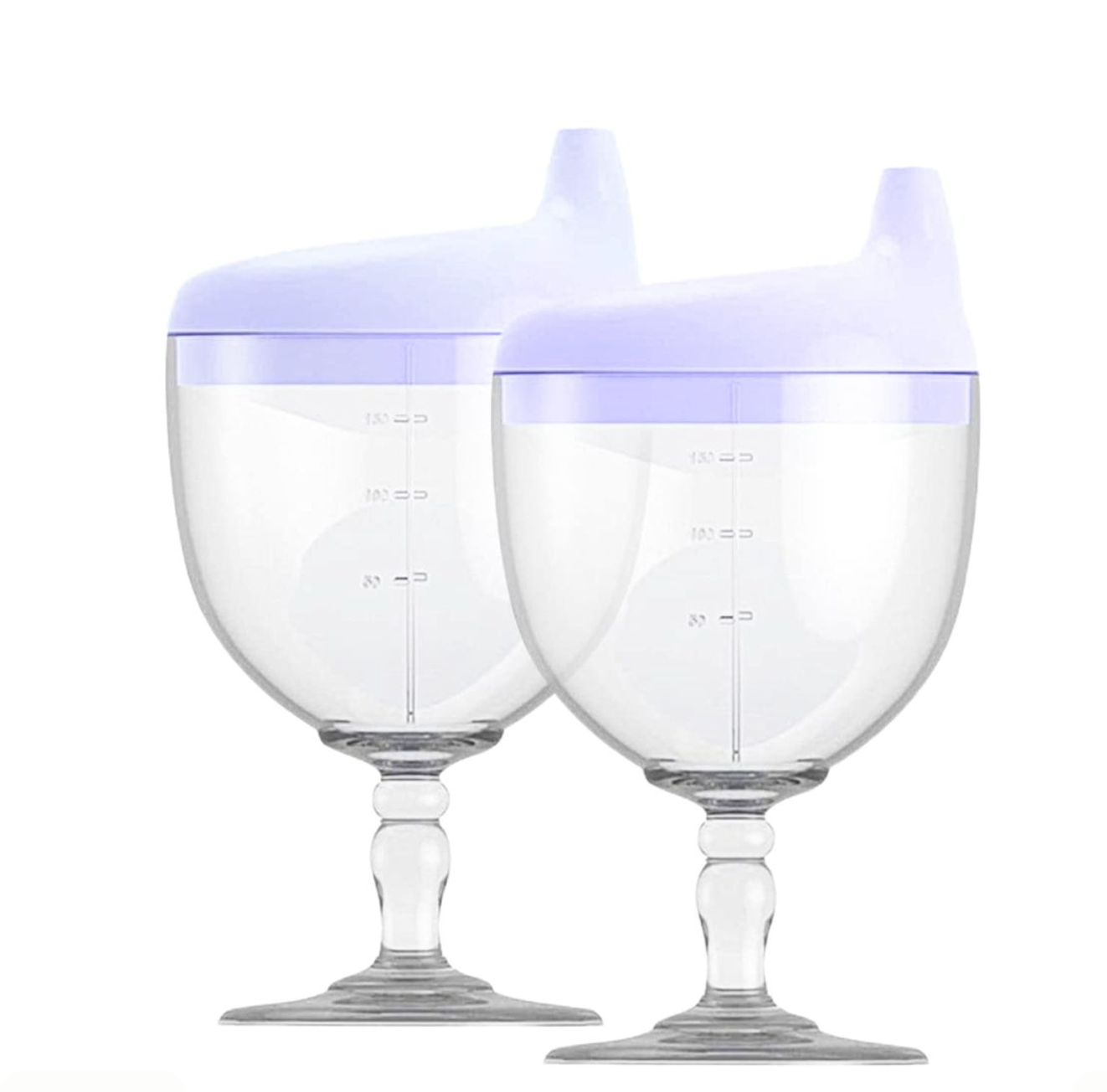 Spill-Proof Baby Sippy Cup for Toddlers - Wine Glass shaped Cup | Safe Plastic Stemware for Kids, Fun Dining & Party Cup by Baby and Fur