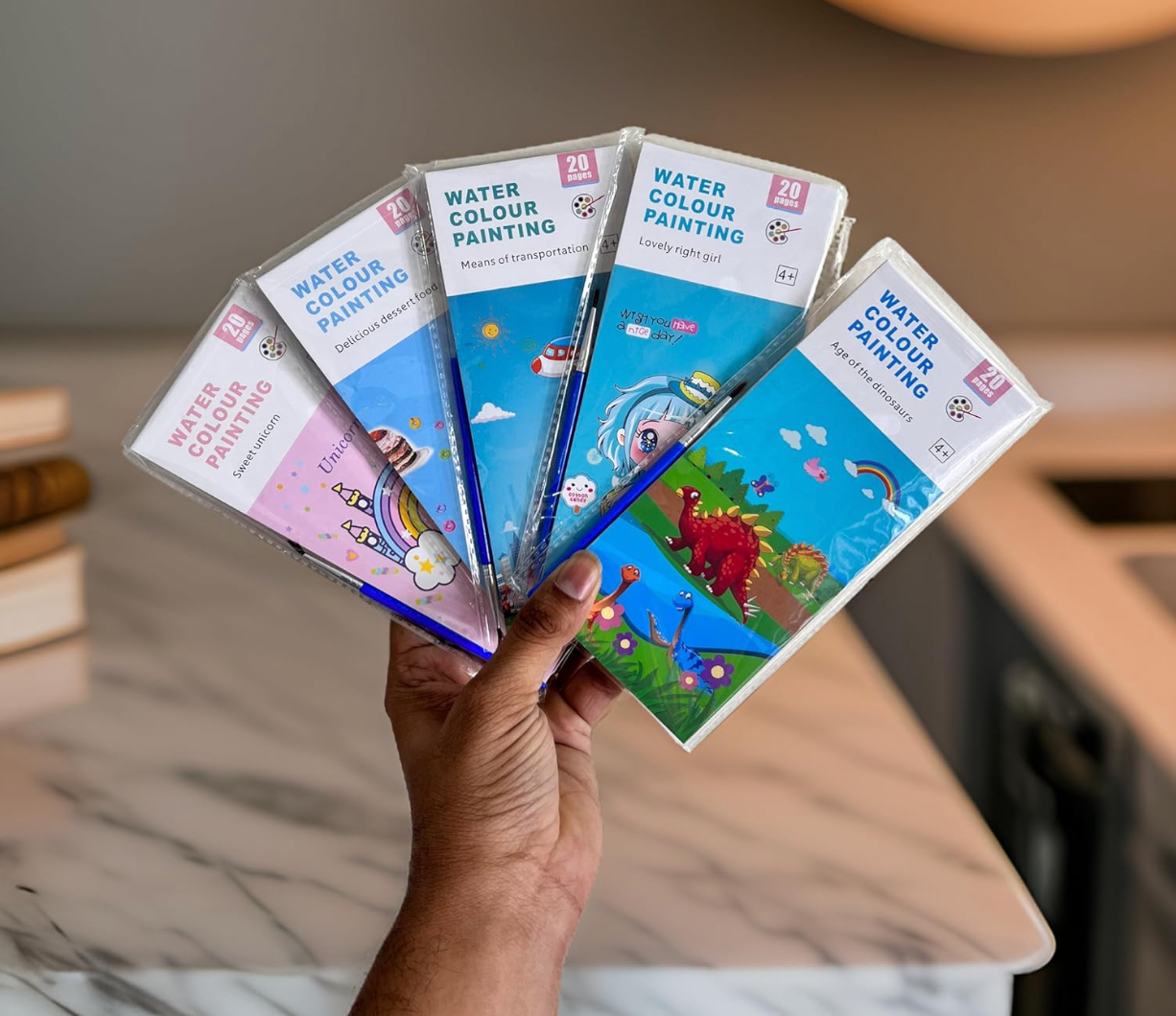 Front packaging view of Baby And Fur pocket watercolor painting book for kids