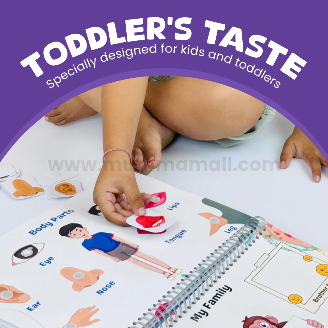 Fun Learning Book for Toddlers with Velcro Activities – Educational Montessori Binder for Early Learning