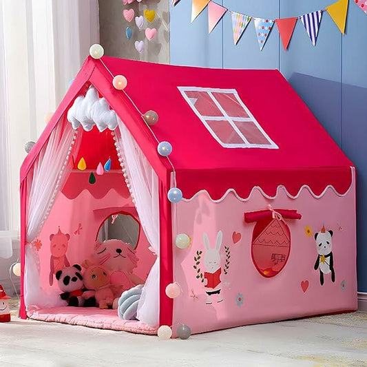 Baby and Fur toddler tent house creates a cozy bedroom play corner that encourages longer independent play and reduces screen time