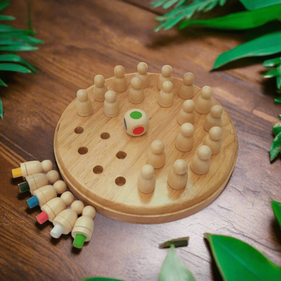 A game as beautiful as it is educational. The natural wood finish blends seamlessly into any home setting.