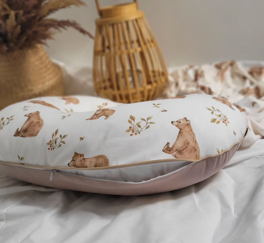 Premium Cozie Cradle Baby Nursing Pillow by Baby & Fur – Soft Cotton Feeding Pillow for Newborns and Moms, Ergonomic Support Cushion in Assorted Color.