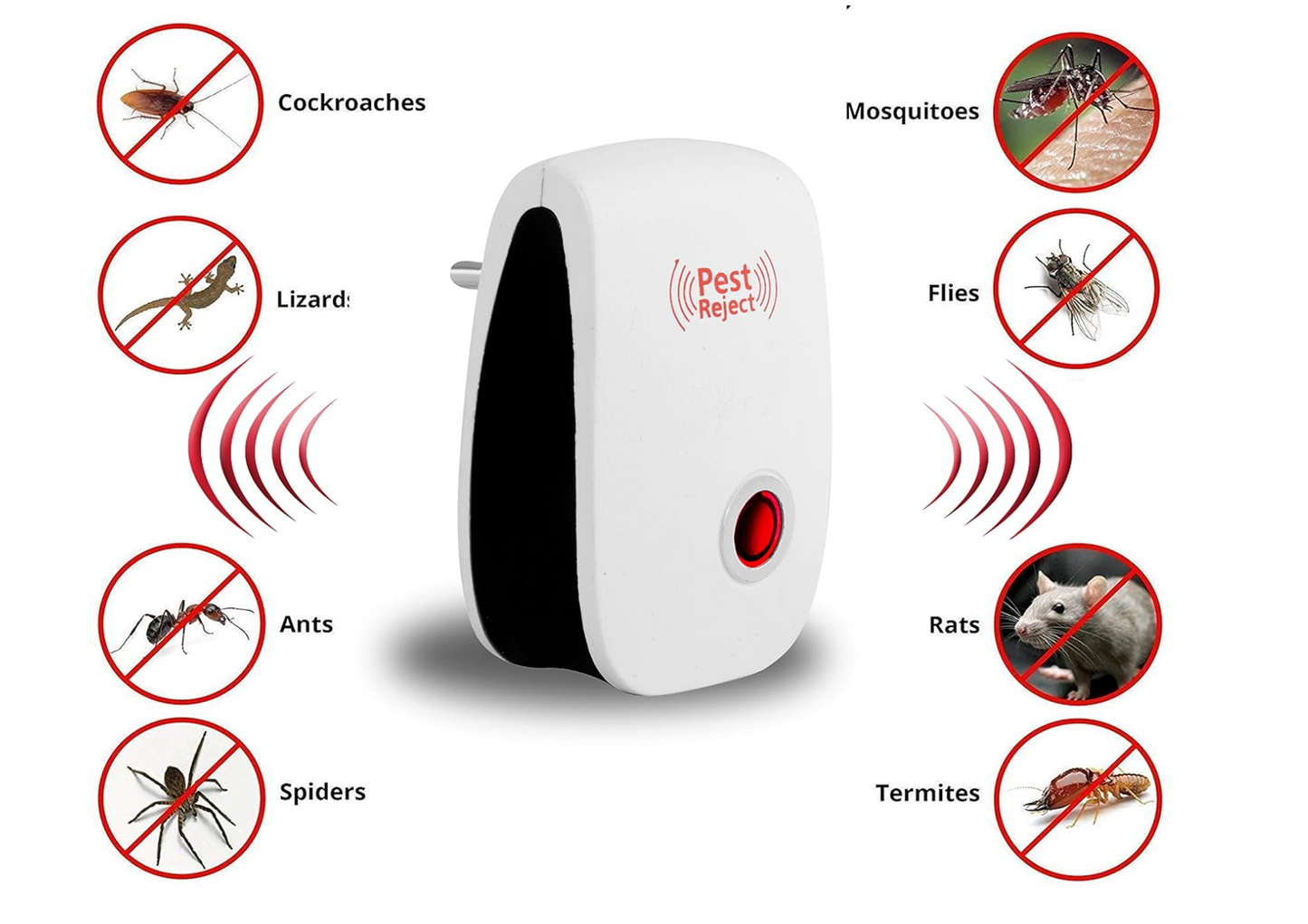 Illustration showing Baby And Fur ultrasonic pest repeller coverage area for mosquito and rodent control