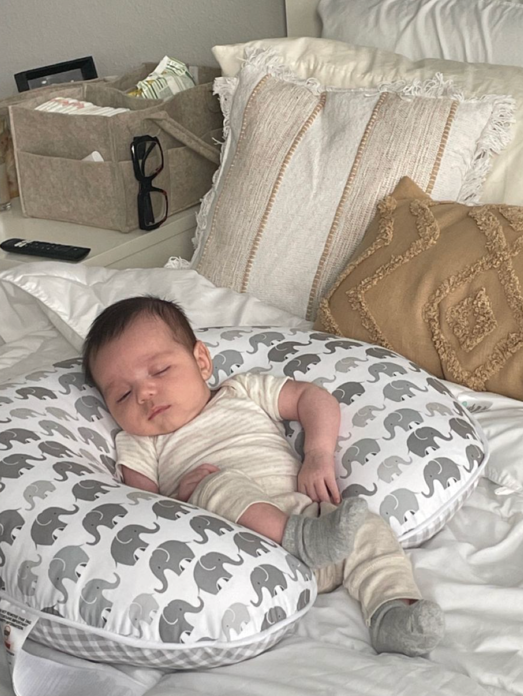 Compact ergonomic design of Cozie Cradle Baby Nursing Pillow with 23x10x6.5 cm dimensions