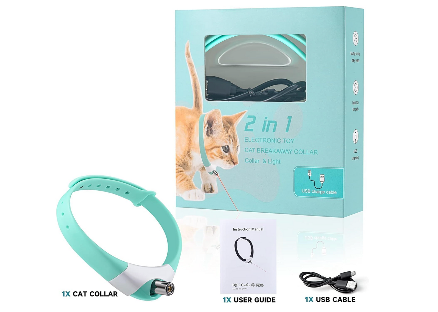 Pet parent working from home while cat plays independently with Baby and Fur hands-free laser collar toy