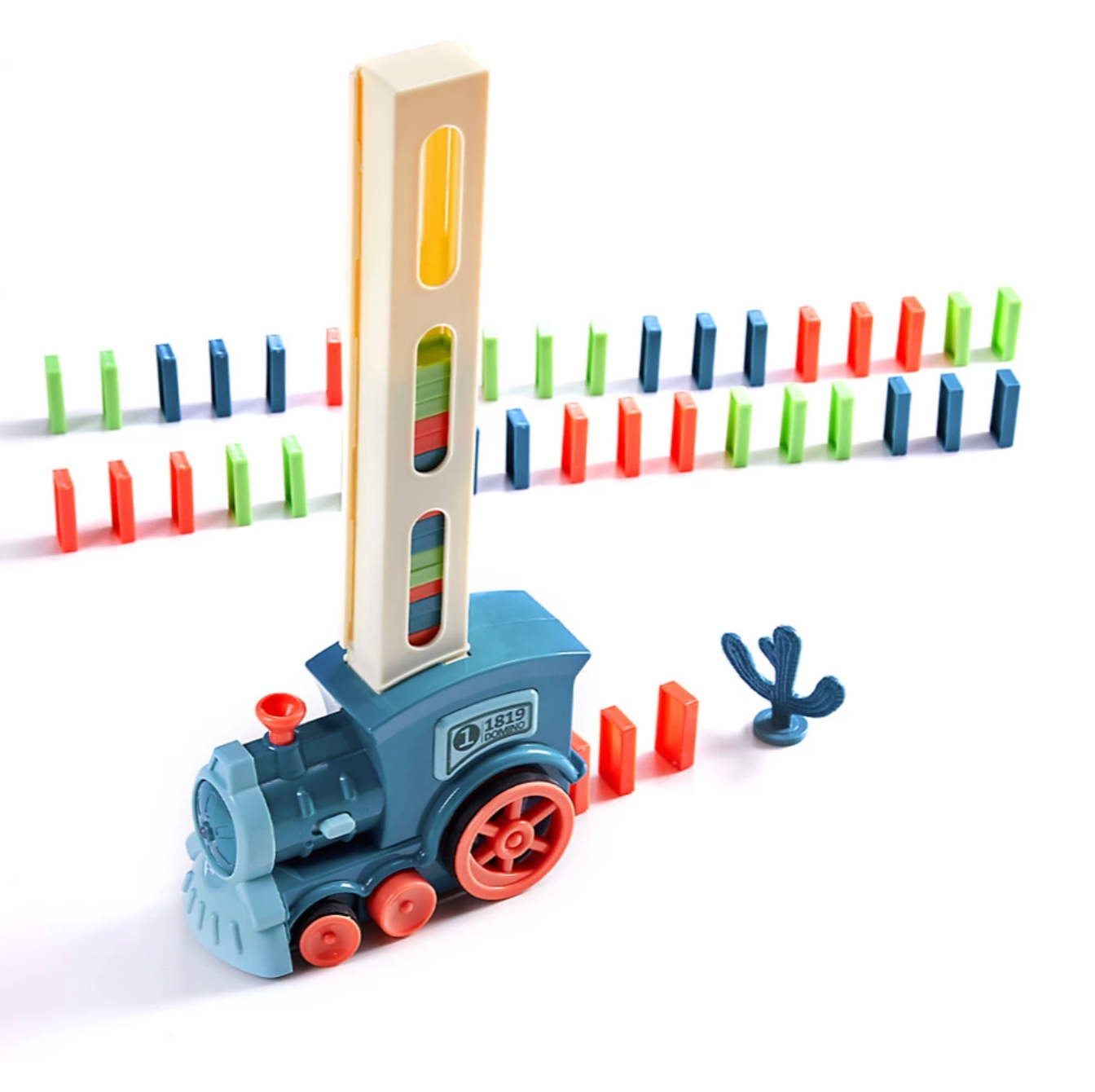 Baby and Fur automatic domino train toy for kids with colorful domino blocks lights and music for educational fun