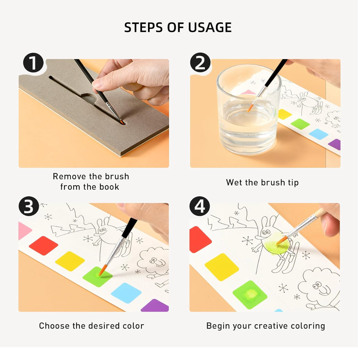 Compact travel-size Baby And Fur pocket watercolor painting book ideal for kids on the go