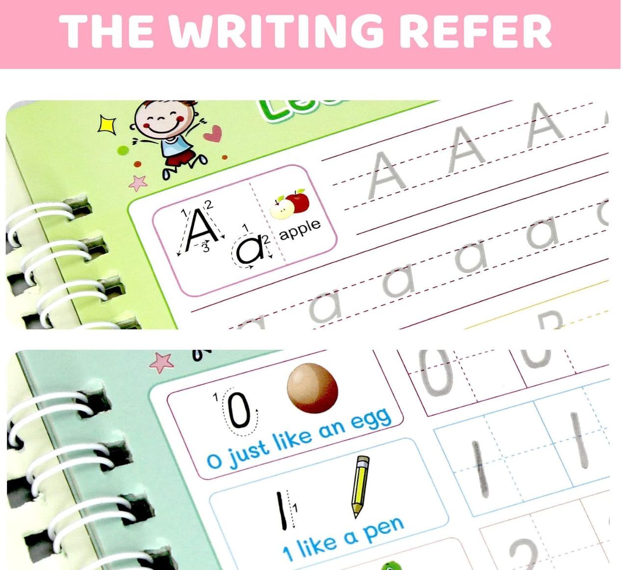 Eco-friendly Baby and Fur reusable copybook with disappearing ink for endless writing and learning sessions.