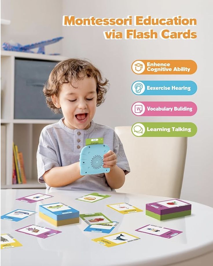 Baby and Fur educational talking flash cards for toddlers and kids with standard pronunciation audio, screen-free early learning toy