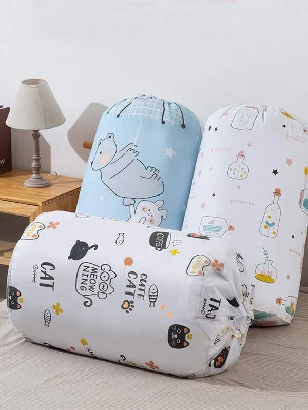 Baby and Fur large round storage bag used to organize quilts clothes towels toys and books