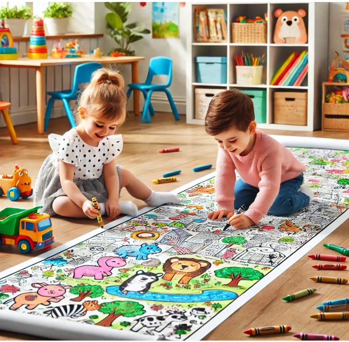 Baby And Fur large stickable drawing paper roll for kids 300x30cm DIY wall art coloring roll