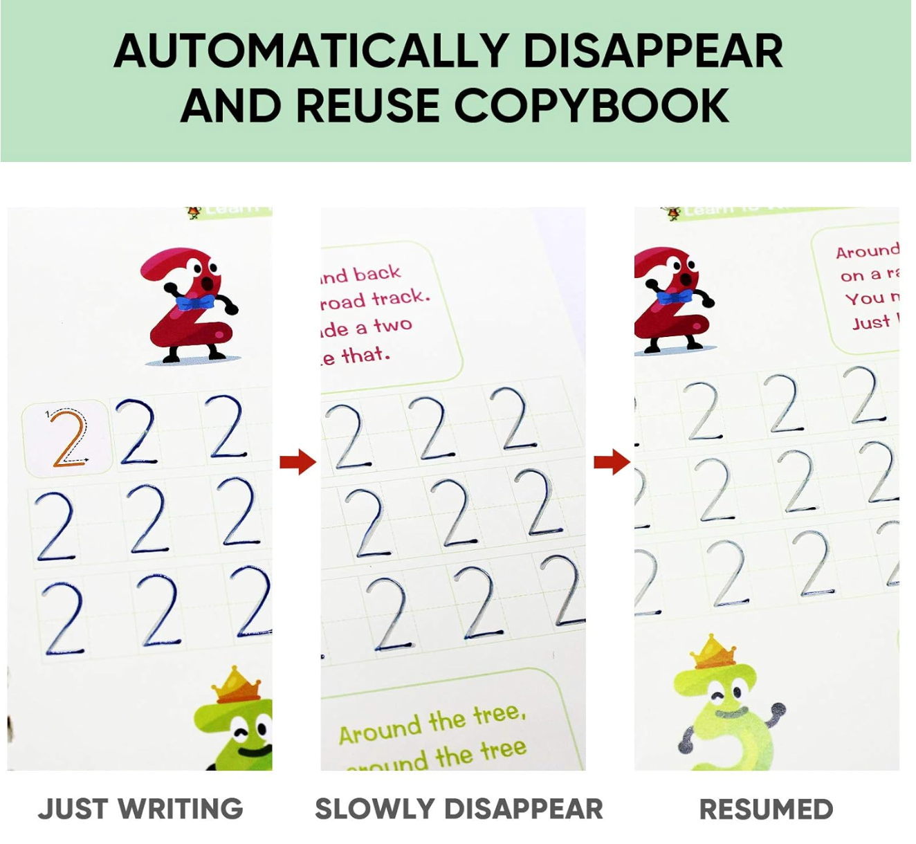 Baby and Fur magic ink copybook set helping children develop handwriting, logic, and focus through reusable practice pages.