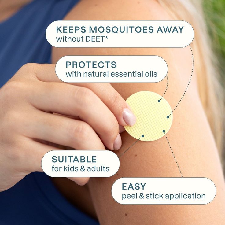 Mother applying Baby And Fur mosquito repellent patch to baby’s dress – natural and safe insect protection