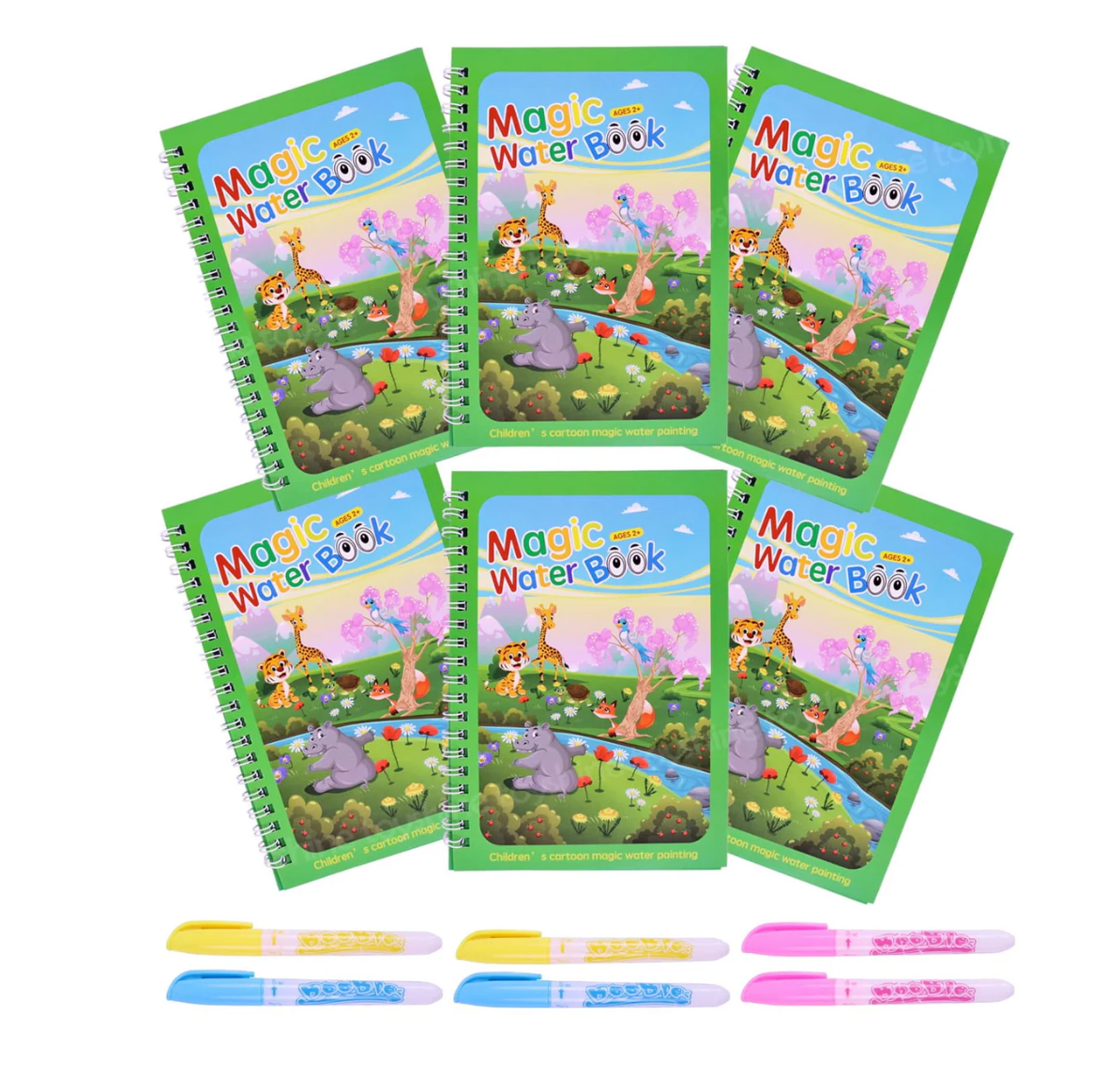Baby And Fur reusable magic water coloring book with magic pen – quick dry educational doodle toy for kids
