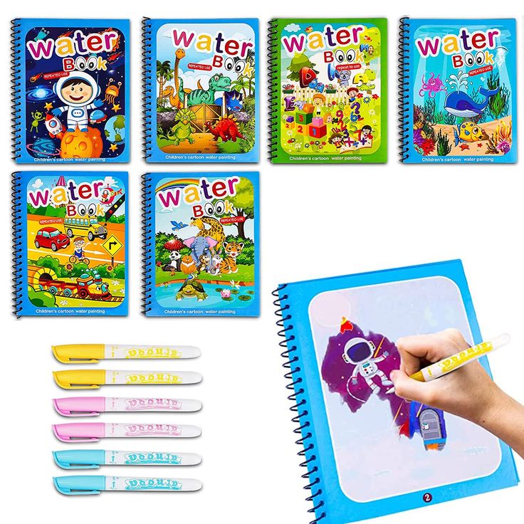 Baby And Fur reusable water coloring books in assorted colors and designs for children