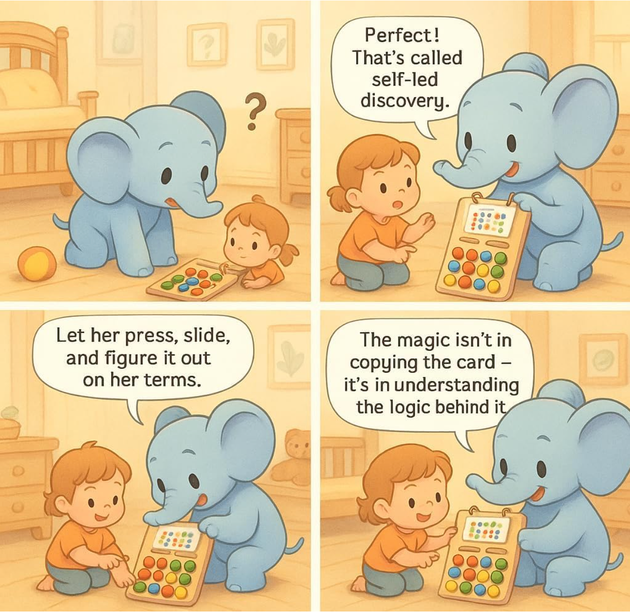 Baby and Fur Montessori Colour Coder Puzzle Game encouraging screen-free learning, logic development, and hands-on play.