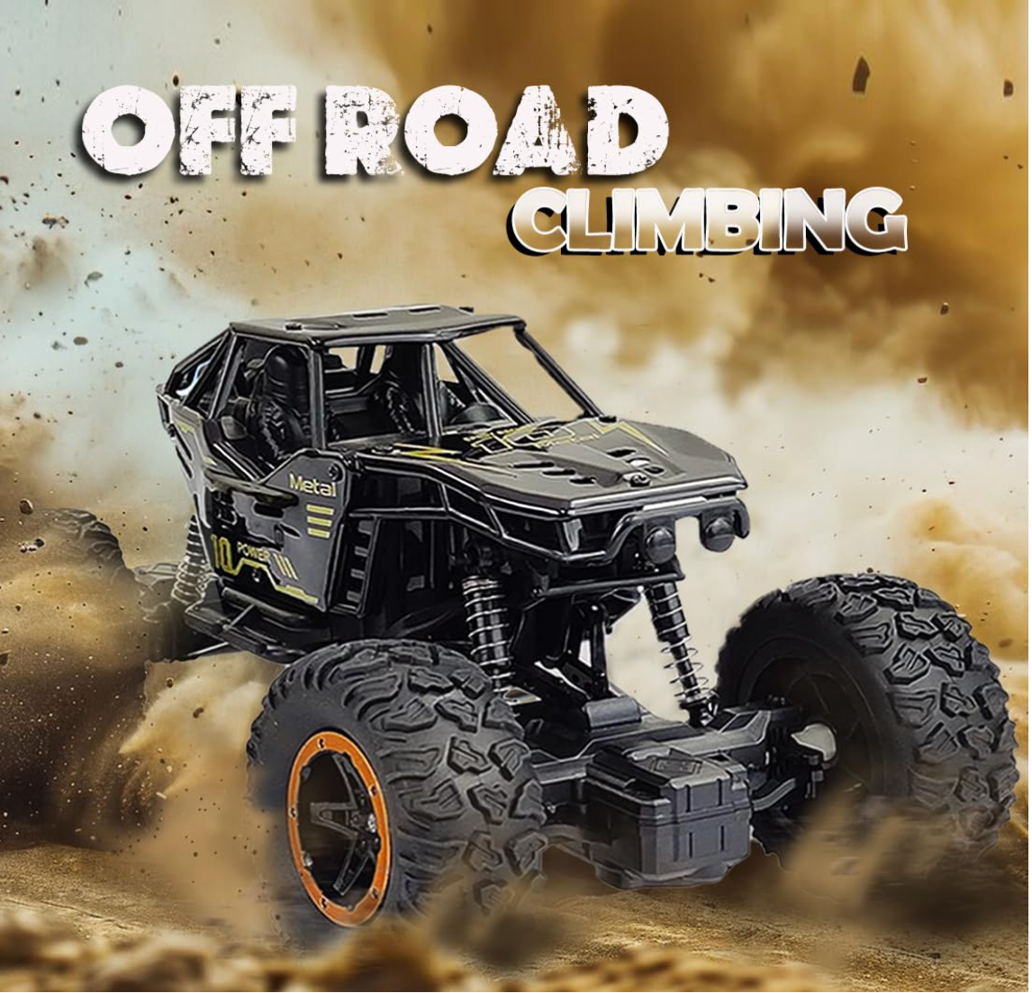 Baby and Fur ThunderClimb RC Monster Truck with rugged tires, LED lights, and 2WD off-road design for kids aged 5 to 12.