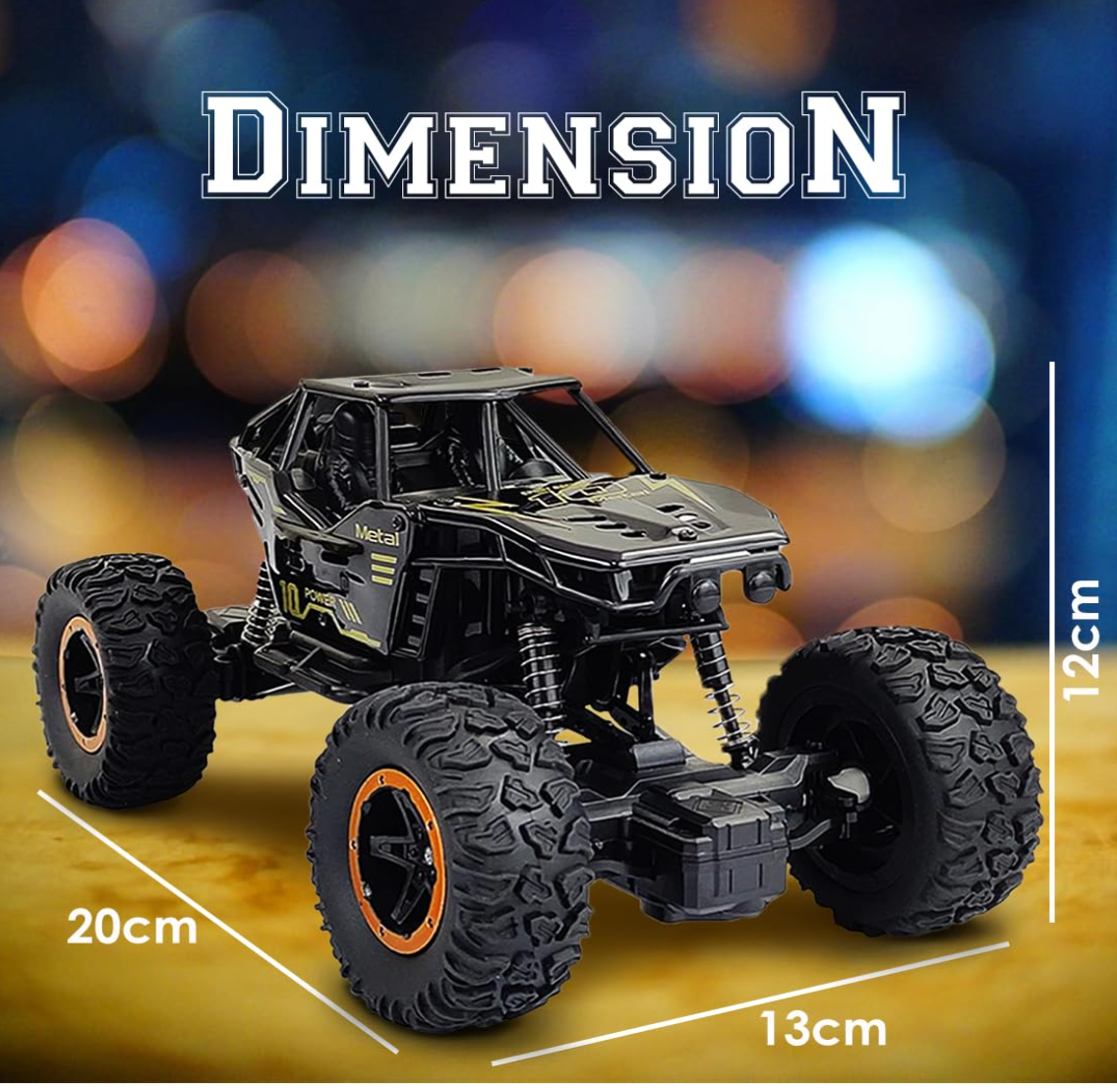 Strong ABS plastic body of Baby and Fur RC Monster Truck with impact-resistant design for long-lasting off-road fun.