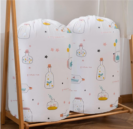 Baby and Fur waterproof round quilt storage bag for clothes blankets and bedding with drawstring design