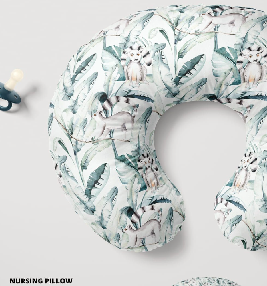 Soft breathable cotton fabric of Baby & Fur Cozie Cradle Nursing Pillow for gentle baby skin comfortable Green Baby & Fur Cozie Cradle Nursing Pillow – Ergonomic Support for Breastfeeding Moms