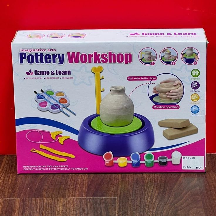 Baby and Fur kids pottery making kit – perfect birthday gift and premium return gift set that builds artistic skills, brain development, and motor coordination