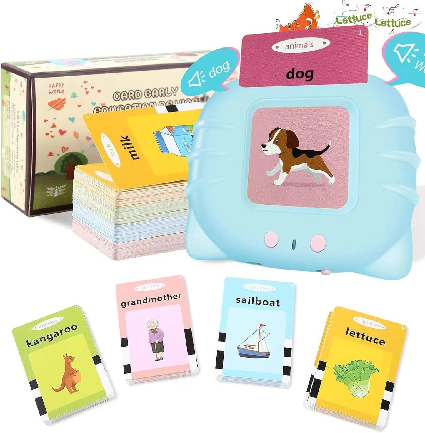 Baby and Fur kids screen-free English talking flash cards reader made with BPA-free plastic for safe early learning, vocabulary, and memory development