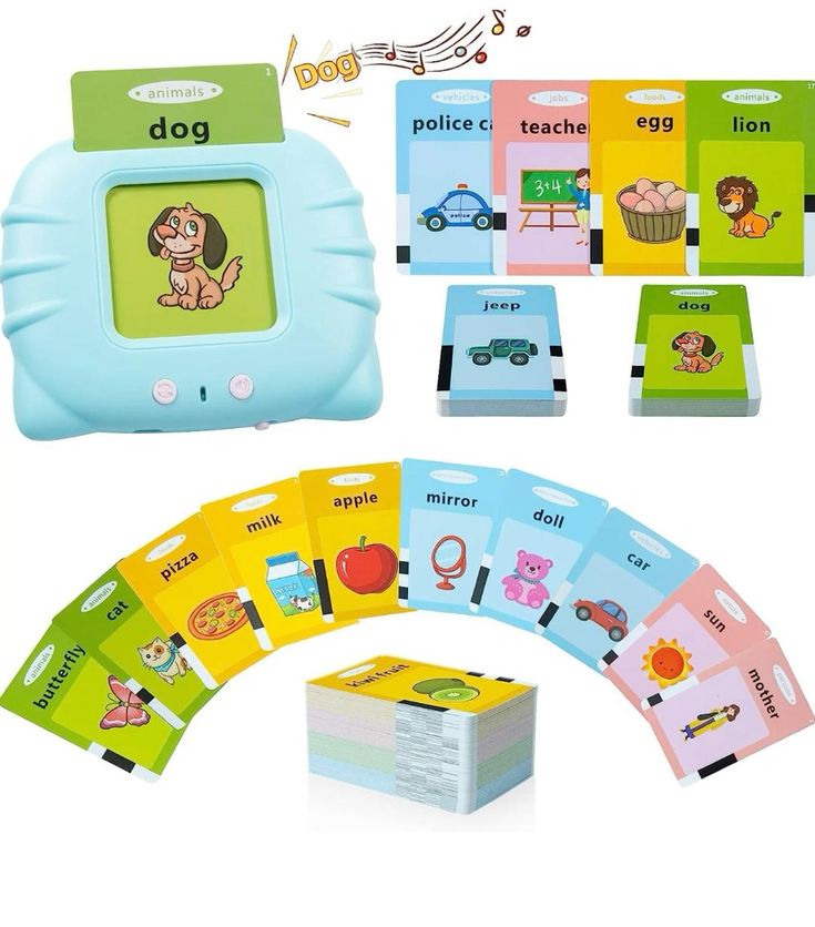 Baby and Fur preschool Montessori electronic audio learning flash cards for kids, early reading, listening and hand-eye coordination development