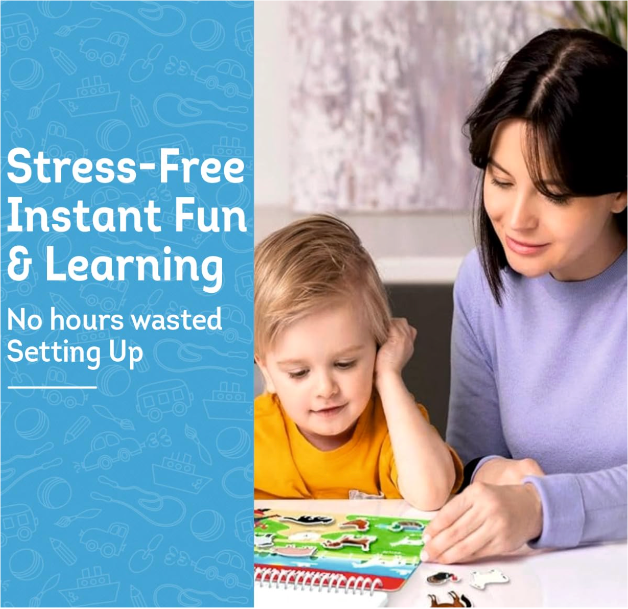 Reusable Velcro Learning Book for Kids by Baby and Fur – Hands-On Montessori Learning Tool